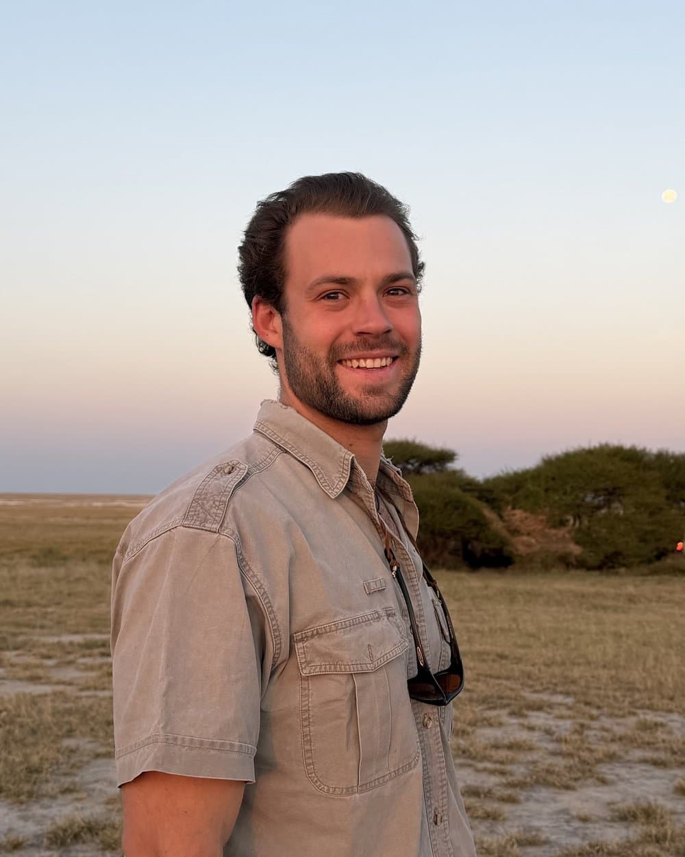 Sebastian Shearer, founder of LodgeStock, in the bush